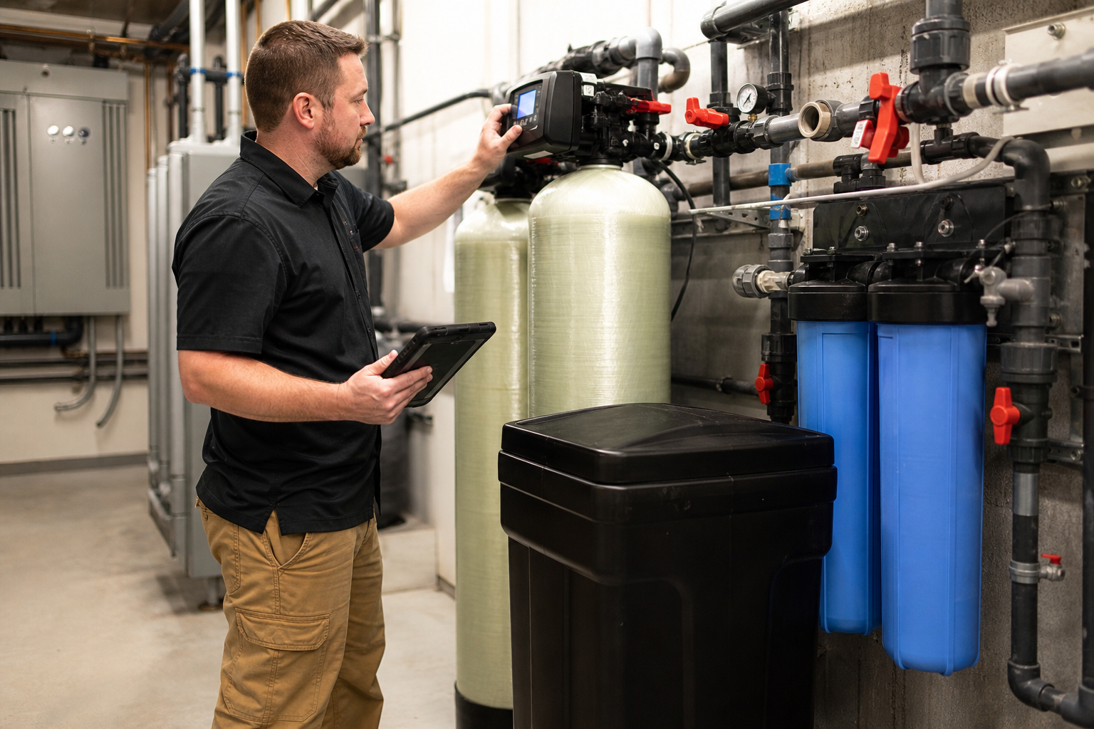Multi-family property water treatment equipment